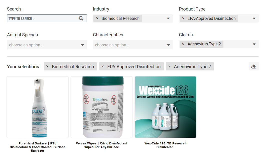Quip Labs product filter UI